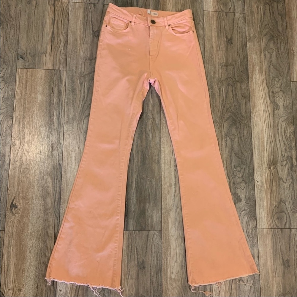 ASOS peach bell bottom jeans